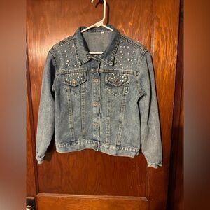 Pearl Adorned Denim Jacket
